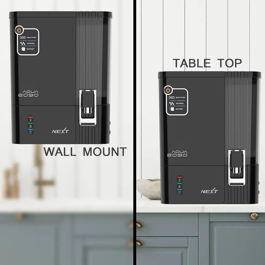AQUA 2090 RO + Copper Water Purifier with Auto TDS| 10L Storage | Suitable for Borewell & Municipal Water | Wall-Mountable RO System for Home