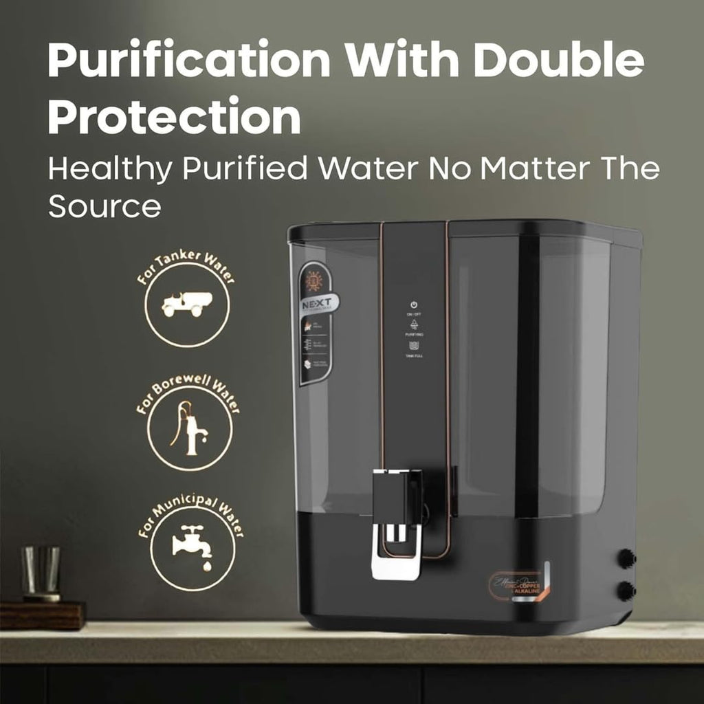 Aqua V5 RO + Copper Water Purifier – Stylish Design with Auto TDS & Advanced pH Balance