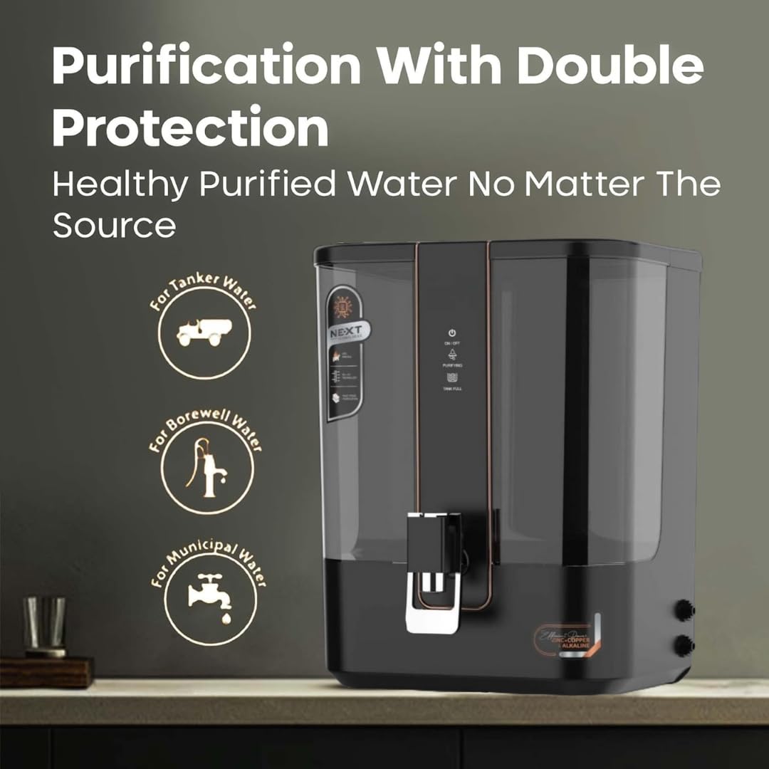 Aqua V5 RO + Copper Water Purifier – Stylish Design with Auto TDS & Advanced pH Balance