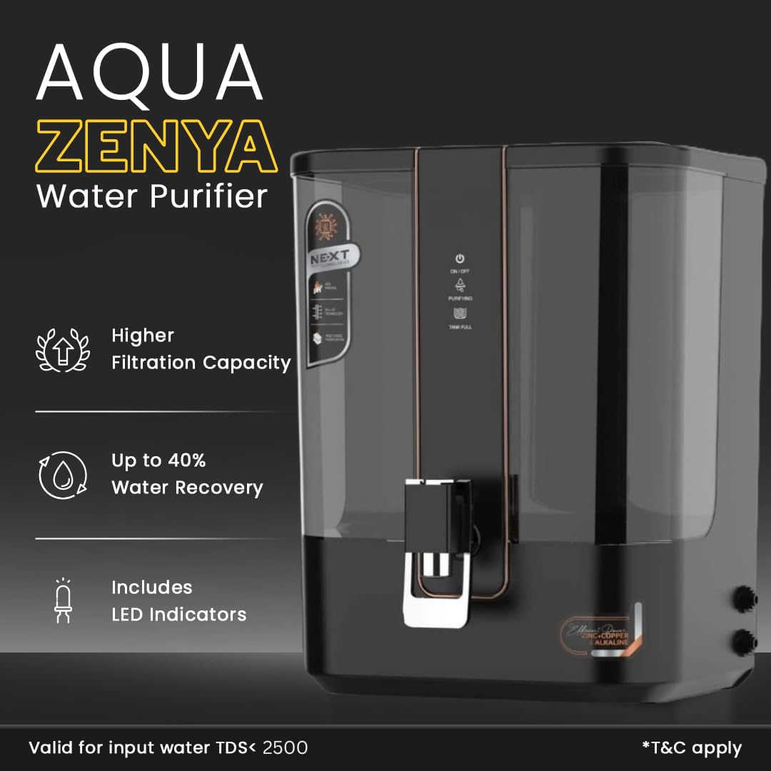 Aqua V5 RO + Copper Water Purifier – Stylish Design with Auto TDS & Advanced pH Balance