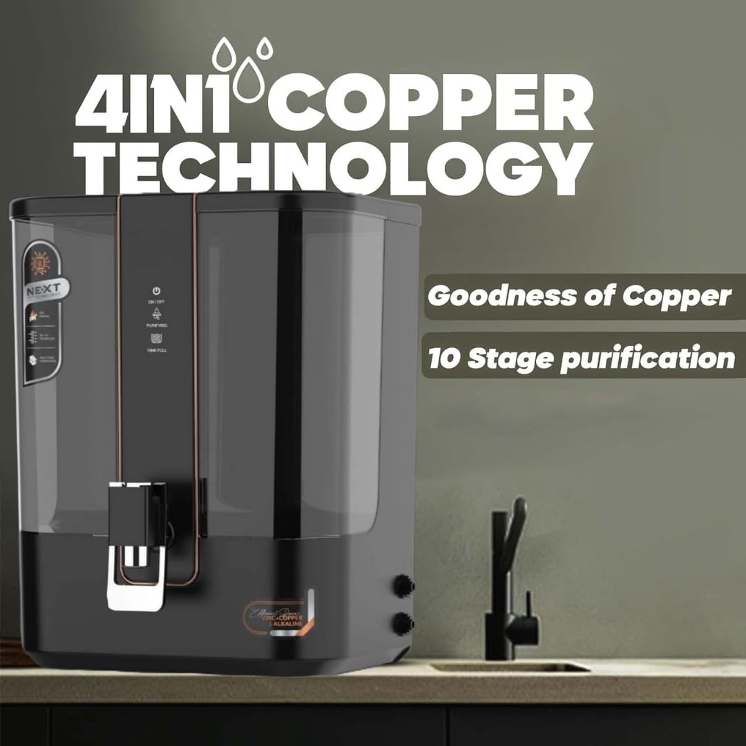 Aqua V5 RO + Copper Water Purifier – Stylish Design with Auto TDS & Advanced pH Balance
