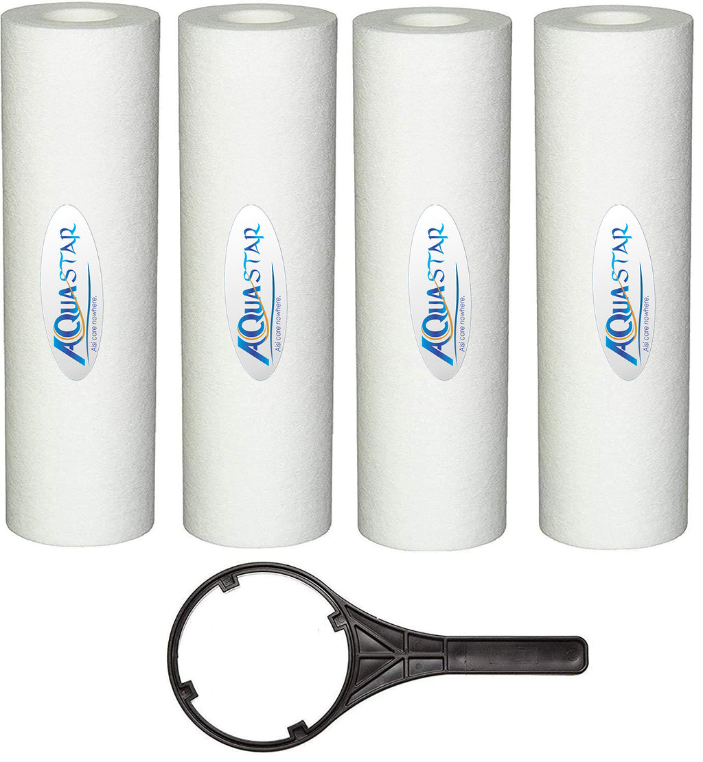 Pre-Filter 1 Year Set (4 Pieces) with Opener | Quarterly Replacement | 100g Heavy Duty Filter for RO Systems